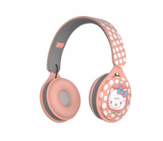 Casti audio wireless pentru copii, cu personaje animate Hello Kitty, roz OMC foto