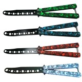 Cumpara ieftin Set 4 Cutite Antrenament Butterfly Multicolor, Otel Inoxidabil, 22cm, Ideallstore - Cutit Fluture Balisong, Trick-uri Flipping