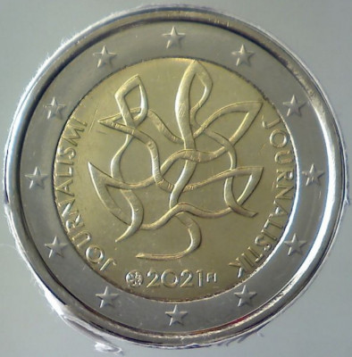 moneda 2 euro comemorativa FINLANDA 2021_ Jurnalism și comunicare, UNC foto