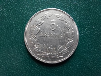 Moneda 5 drahme 1930 Grecia. foto