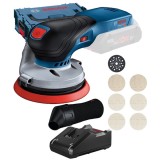 Bosch GEX 18V-125 + M480 + GAL 18V-40 - Slefuitor cu excentric fara acumulatori 18 V - Ah 125 mm valiza speciala + Incarcator acumulatori