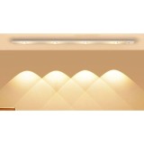 Lampă LED ultra-subțire cu senzor de mișcare, re&icirc;ncărcabilă USB, 3 moduri de culoare, 40 CM, Alba