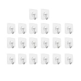 Cumpara ieftin Set 20 carlige adezive transparente, rezistente, multifunctionale, plastic, metal