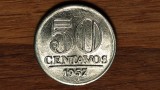 Brazilia - moneda de colectie raruta - 50 centavos 1957 - aluminiu, impecabila !, America Centrala si de Sud