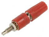 Soclu banană 4mm roșu izolat 35A 30VAC 60VDC