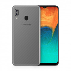 Skin Samsung Galaxy A20 (set 2 folii) CARBON TRANSPARENT foto