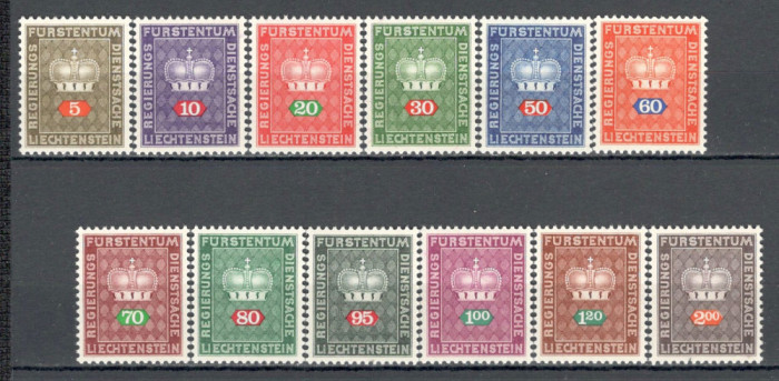 Liechtenstein.1968 Timbre de serviciu-Coroana Principatului SL.271
