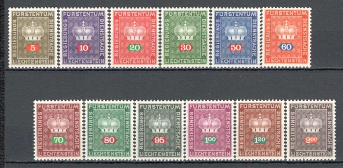 Liechtenstein.1968 Timbre de serviciu-Coroana Principatului SL.271