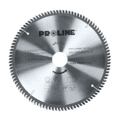 Disc circular pentru metal Proline, dinti vidia, 200 mm/100D foto