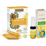 Pachet Apielixir 20fiole + Spray de Gat cu Propolis fara Alcool Api Junior 20ml