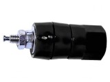Clemă de laborator neagră 15A, 41mm, alamă, pe panou