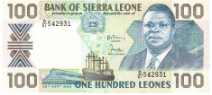 Sierra Leone 100 Leones 1989 P-18 Seria 542931 foto