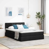 Cumpara ieftin Pat cu LED si saltea Negru 140 x 190 cm Tesatura