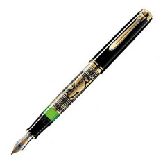 Stilou de lux Pelikan Toledo M900 F, penita aur 18K, gravat manual, accesorii placate cu aur foto