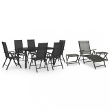 Cumpara ieftin Set mobilier de grădină, 10 piese, negru și antracit