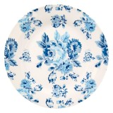 Farfurie pentru aperitiv,imprimeu trandafir,albastru,portelan,19 cm