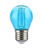 Bec LED G45 E27 2W cu filament lumina albastra V-tac SKU-217412, Vtac