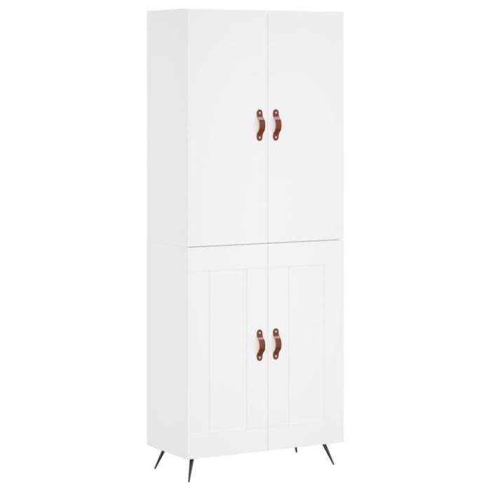 Dulap inalt, alb, 69,5x34x180 cm, lemn compozit