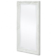 Oglinda verticala in stil baroc, 100 x 50 cm, alb foto