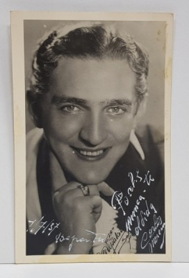 CARLOS MORENO , DEDICATIE PE FOTOGRAFIE , TIP CARTE POSTALA , 1937 foto