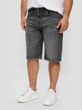 Pantaloni scurti barbati big size de blug Casby cu croiala Relaxed fit, Gri inchis, W40