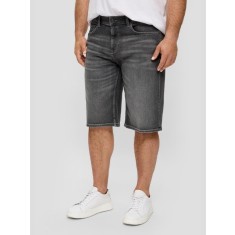 Pantaloni scurti barbati big size de blug Casby cu croiala Relaxed fit, Gri inchis, W40