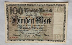 Germania - 100 Mark (1922) Bayerische Notenbank - Munchen C944084 foto