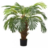 VidaXL Plantă artificială palmier cycas cu ghiveci, verde, 90 cm