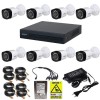 Kit complet Dahua 8 camere 2MP IR 20m, DVR 8 canale 2MP, accesorii, HDD 1TB + Autocolant Rovision SafetyGuard Surveillance