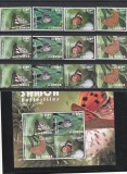 Samoa 2015-Fauna,Insecte,Fluturi,serie 12 val.si bloc,dant.,MNH,Mi.1255-66,Bl.99, Nestampilat