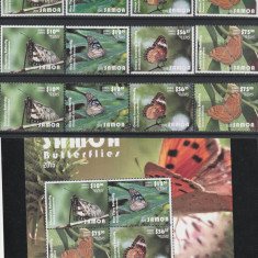Samoa 2015-Fauna,Insecte,Fluturi,serie 12 val.si bloc,dant.,MNH,Mi.1255-66,Bl.99
