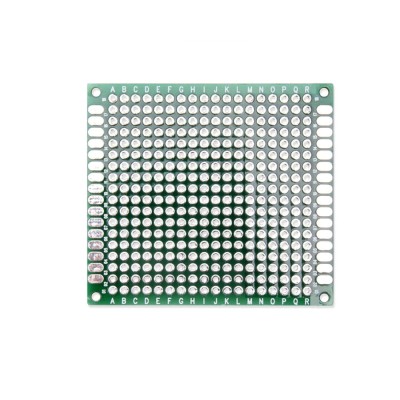 Set 2x Placa prototip PCB universala 5x5 cm double sided verde, fibra sticla, pas 2.54mm, lipire THT, electronica DIY foto