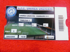 Bilet meci fotbal UNIREA URZICENI - HAMBURG SV (UEFA CUP 02.10.2008) foto