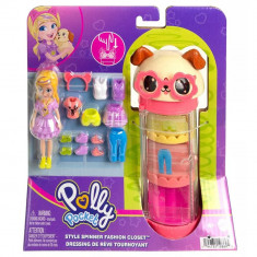 Mini papusa fashion cu haine de schimb si pantofi Polly Pocket, HKW06