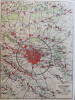 Harta Bucuresti si imprejurimile, litografie Soccec, 1934, 40x50 cm,caserata