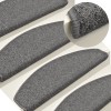 VidaXL Covorașe pentru scări, 15 buc., 65x24x4 cm, gri &icirc;nchis, semirotunde, mari 322369