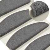 vidaXL Covorașe pentru trepte scară, 15 buc., gri &icirc;nchis, 65x24x4 cm