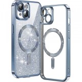 Husa MagSafe pentru Apple iPhone 13, Techsuit, Luxury Glitter, Bleu