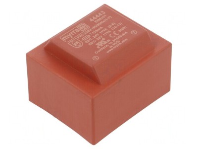Transformator &amp;icirc;ncapsulat 22VA 230V AC la 24V DC 458mA pentru PCB foto