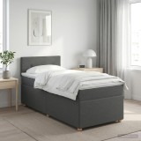 Cumpara ieftin Pat boxspring cu saltea Gri inchis 80 x 200 cm Tesatura
