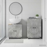 Cumpara ieftin Set de dulapuri pentru baie, 2 piese EDE Gri Beton