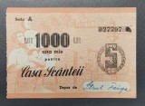Rom&acirc;nia bilet Casa Sc&acirc;nteii 1000 Lei