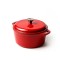 Oala din Fonta Emailata Rosie cu Capac &ndash; 5 L, 26cm Handy KitchenServ