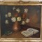 G. K&aacute;rolyi-Natură statică cu flori şi cărţi, pictură veche pe p&acirc;nză, licitată