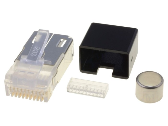 Conector RJ50 ecranat pe cablu