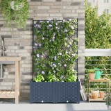 VidaXL Ghiveci de Grădină cu Suport 2 buc Gri 80x40x143 cm