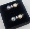 Superbi cercei din aur alb 18 k, diamante naturale si perle naturale Akoya