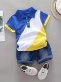 Costumas de vara pentru baietei cu tricou tip polo (Marime Disponibila: 12-18