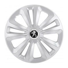 Set 4 Capace Roti Terra Gri R16, pentru Peugeot