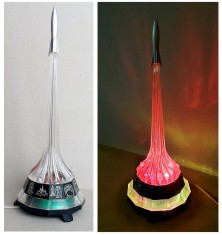 Lampa de veghe sub forma de racheta Soiuz, functionala, obiect decorativ sovietic vintage foto